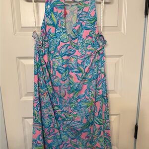 Lily Pulitzer Vibrant Sleeveless Dress with Tropical Print